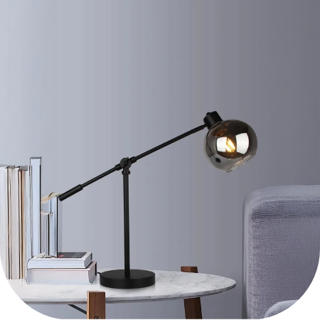 Lampara de mesa negra