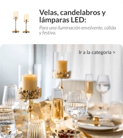 Velas, candelabros y lámparas LED