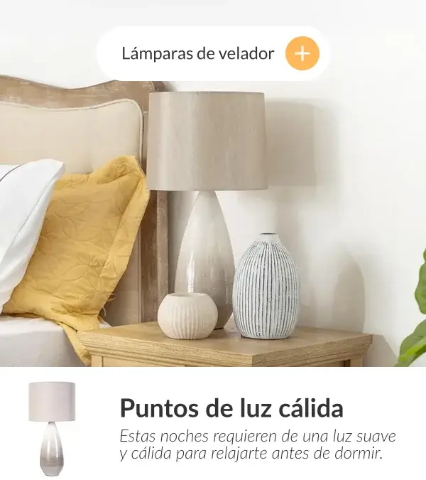 Lámparas de velador con luz cálida para ambientes relajantes en dormitorio