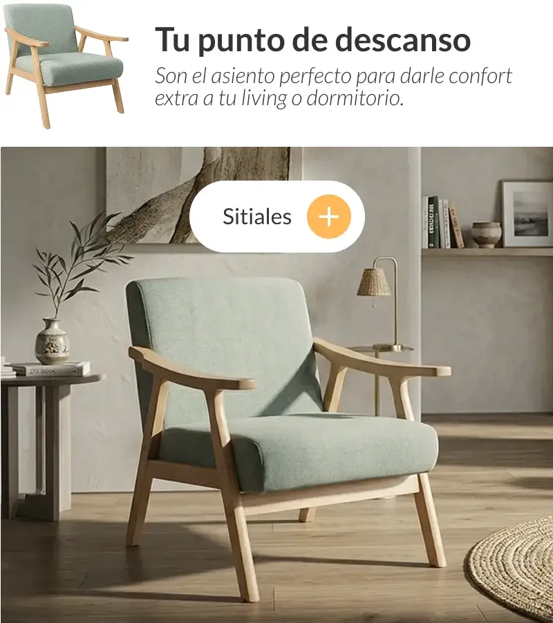 Sitiales decorativos que aportan confort y estilo en living o dormitorio