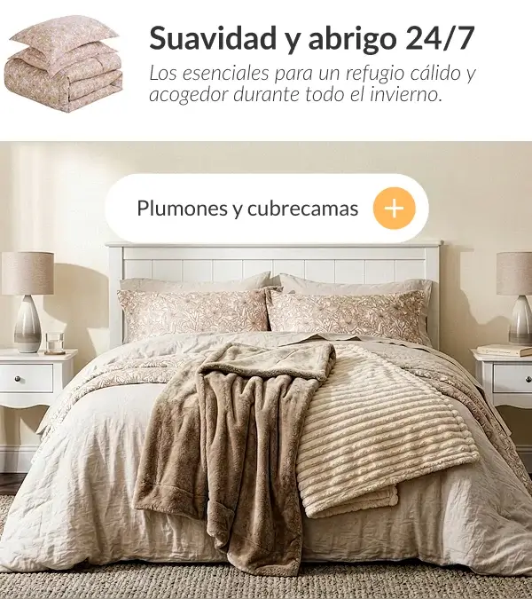 Plumones y cubrecamas suaves ideales para abrigar el dormitorio en invierno