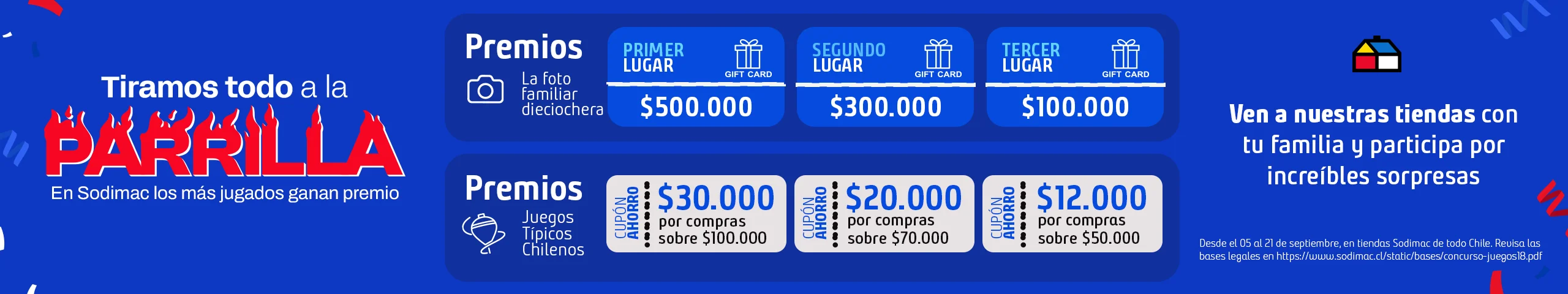 Ven a nuestras tiendas con tu familia y participa