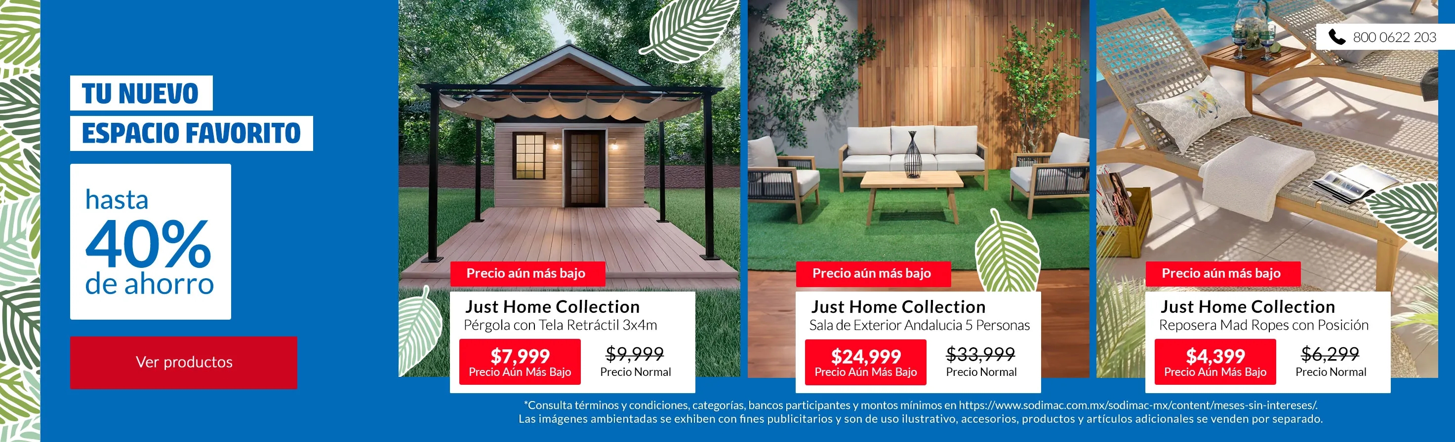 Tu nuevo Espacio Favorito Muebles de Jardín hasta40% sku8732698 sku8841756 sku873237X