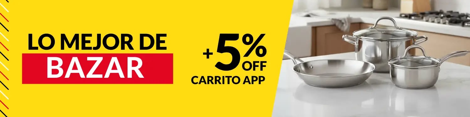 Bazar 5% off en carrito app