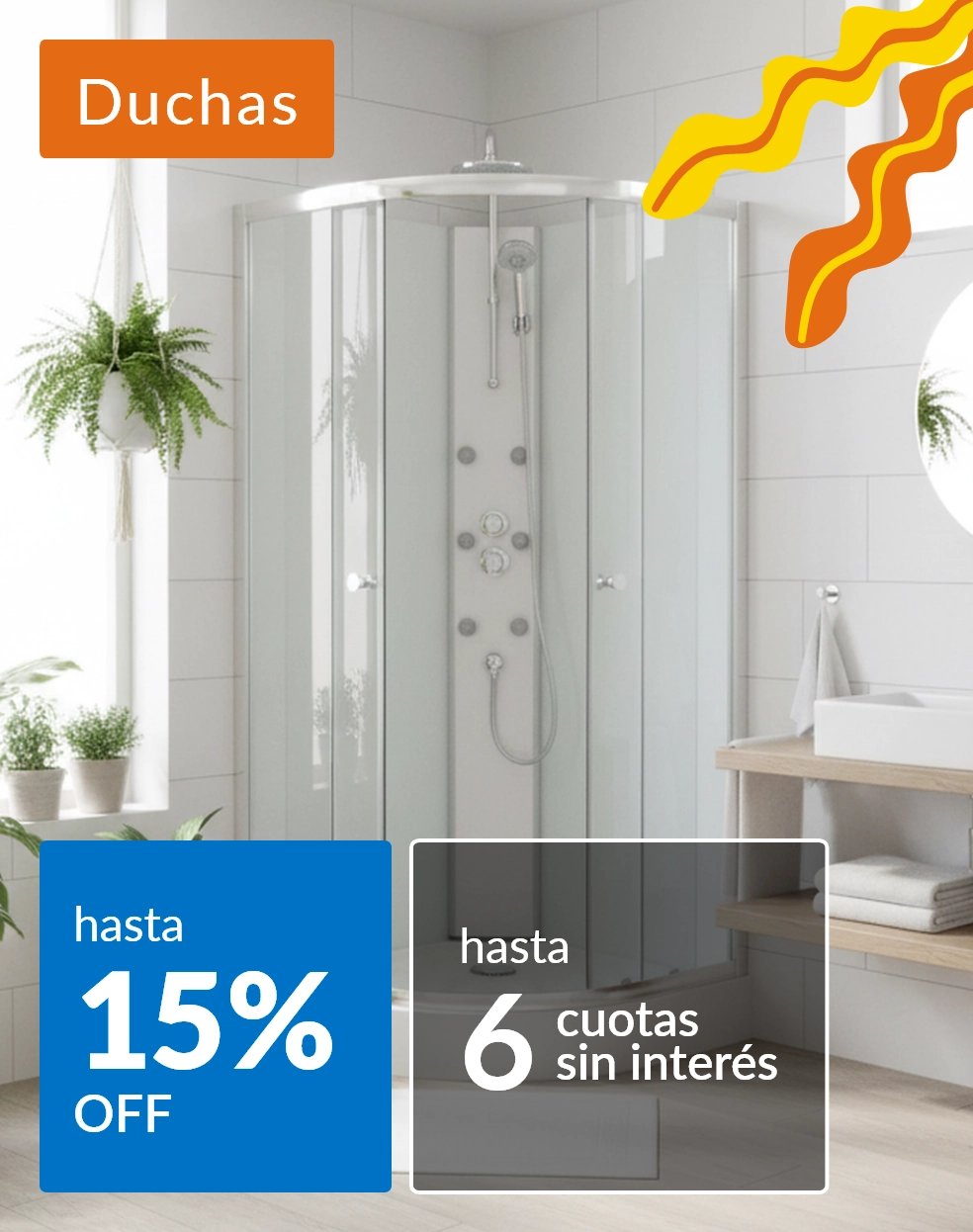 Duchas hasta 15% off