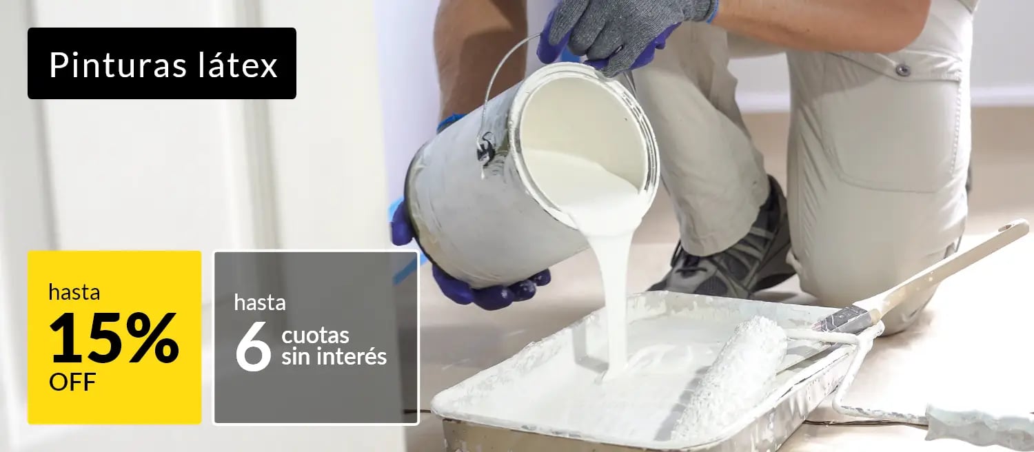Pinturas látex hasta 15% off