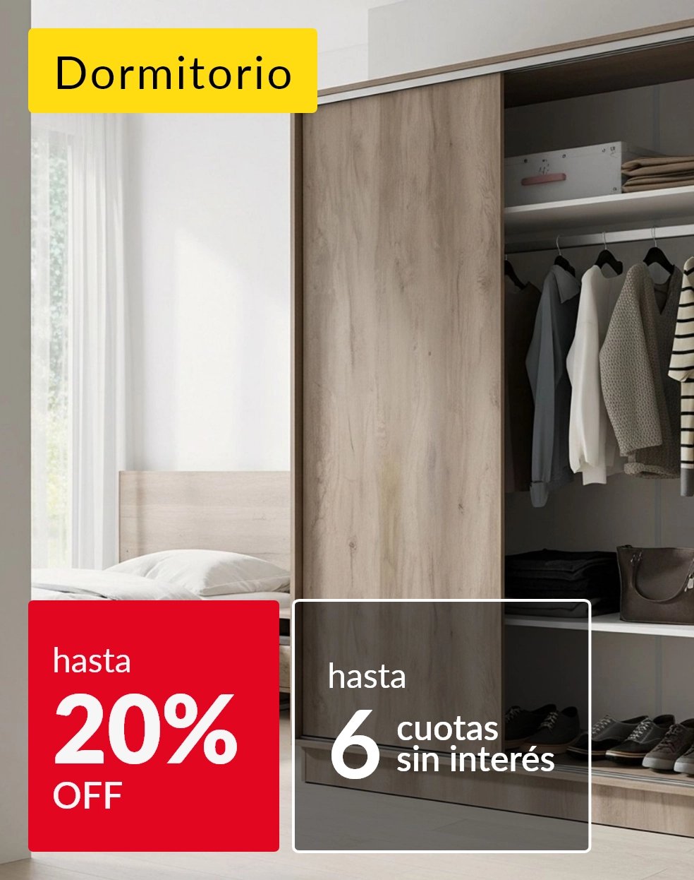 Muebles de dormitorio hasta 20% off