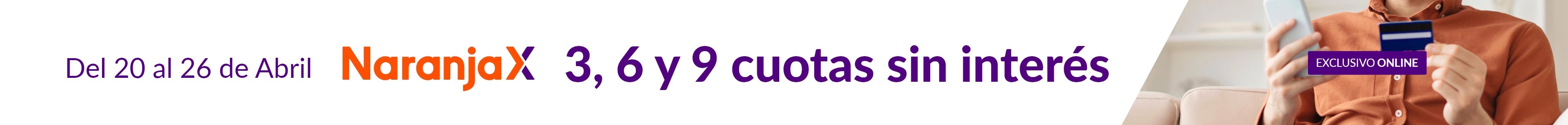 Naranja X 3, 6 y 9 cuotas sin interés