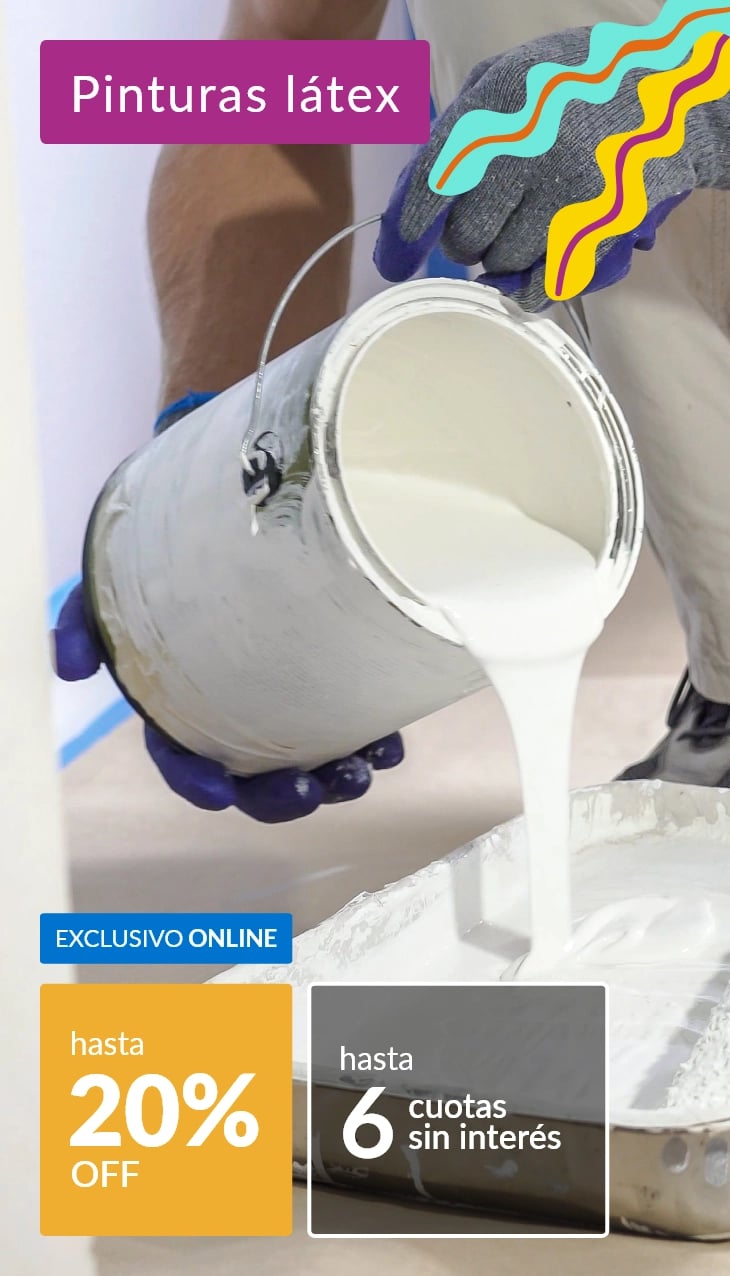 Pinturas látex hasta 20% off 