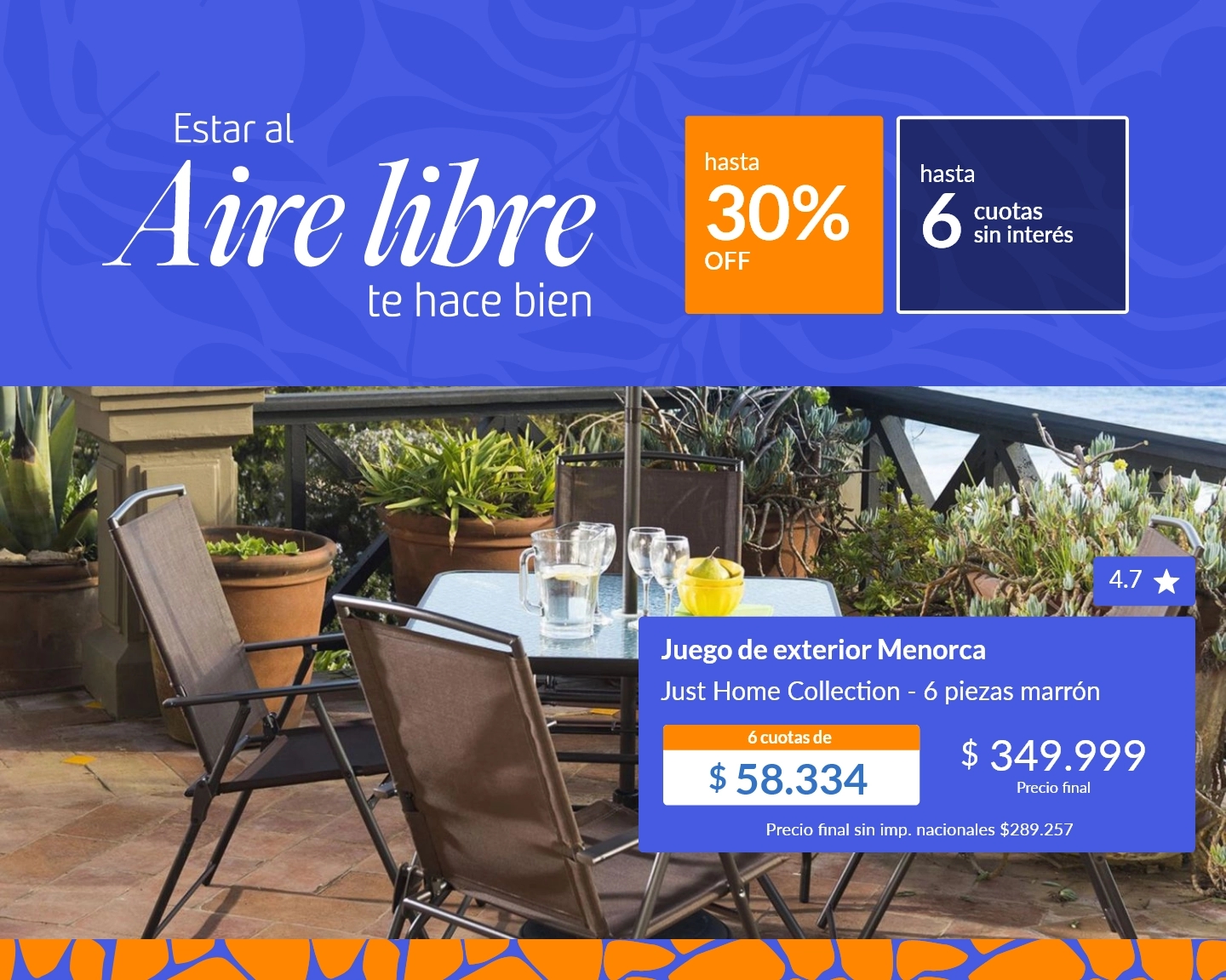 Aire libre hasta 30% off