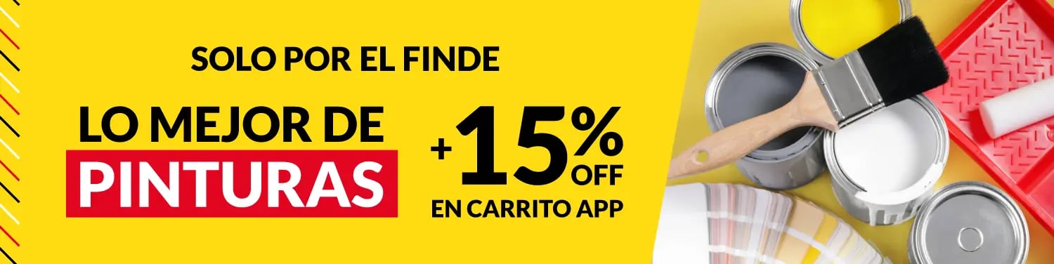 Pinturas hasta 15% off en carrito app