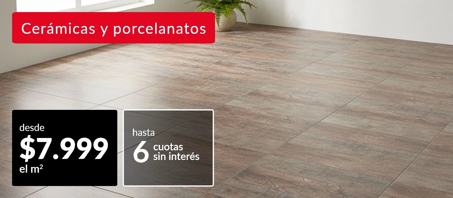 Porcelanatos y cerámicas desde $7.999 m2