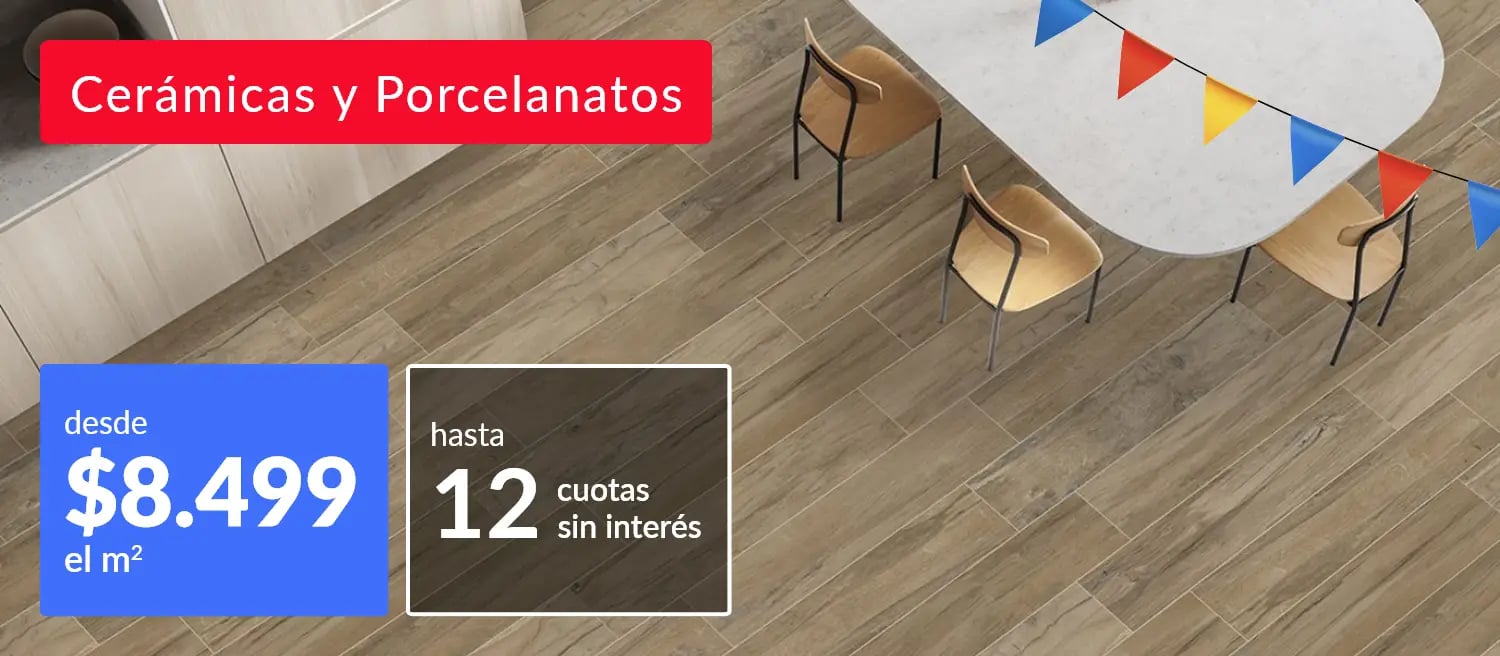 Cerámicas y porcelanatos desde $8.499 el m2