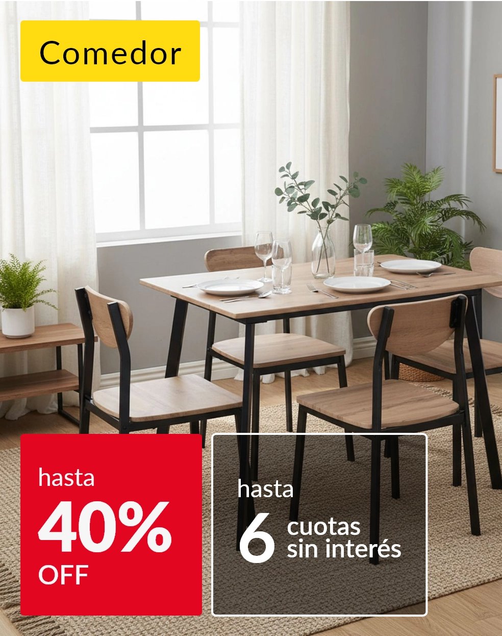 Muebles de comedor hasta 40% off