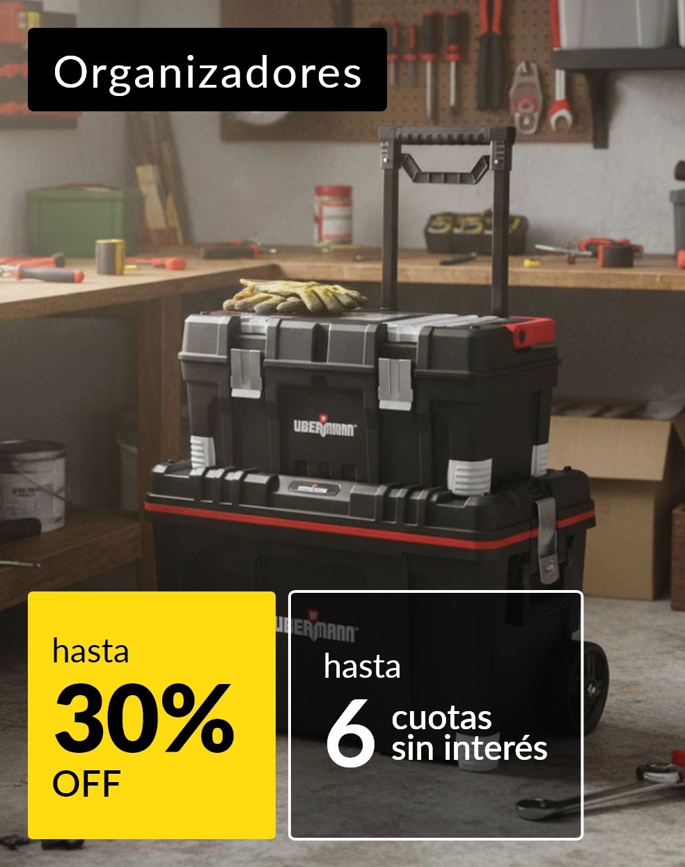 Organizadores de herramientas hasta 30% off
