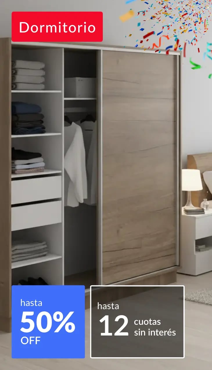 Muebles de Dormitorio hasta 50% off