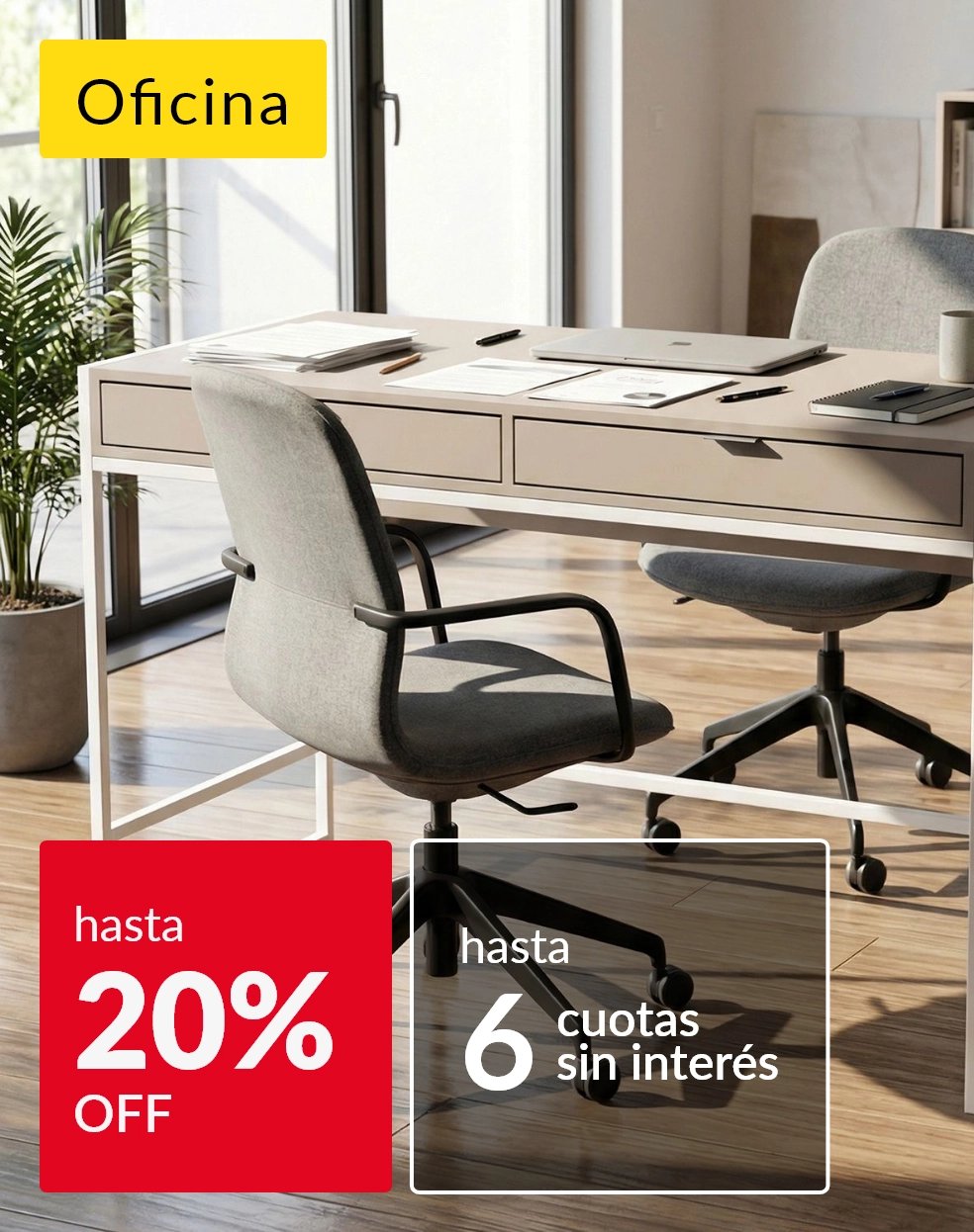 Muebles de oficina hasta 20% off