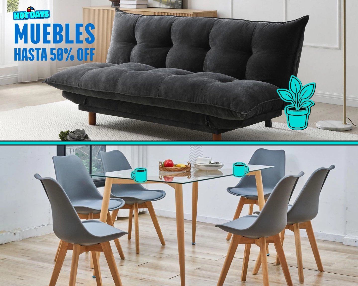 Muebles hasta 50% off