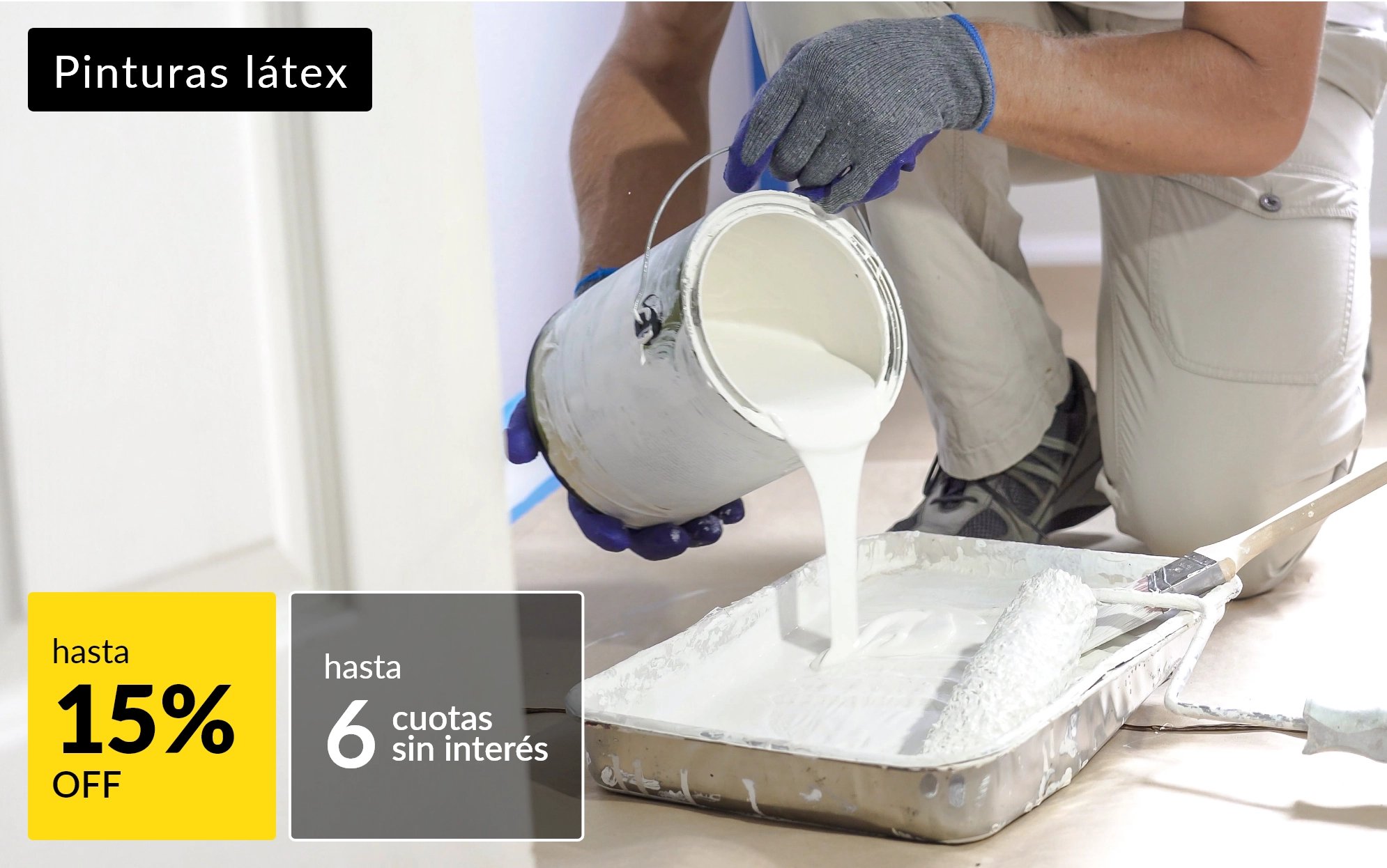 Pinturas látex hasta 15% off