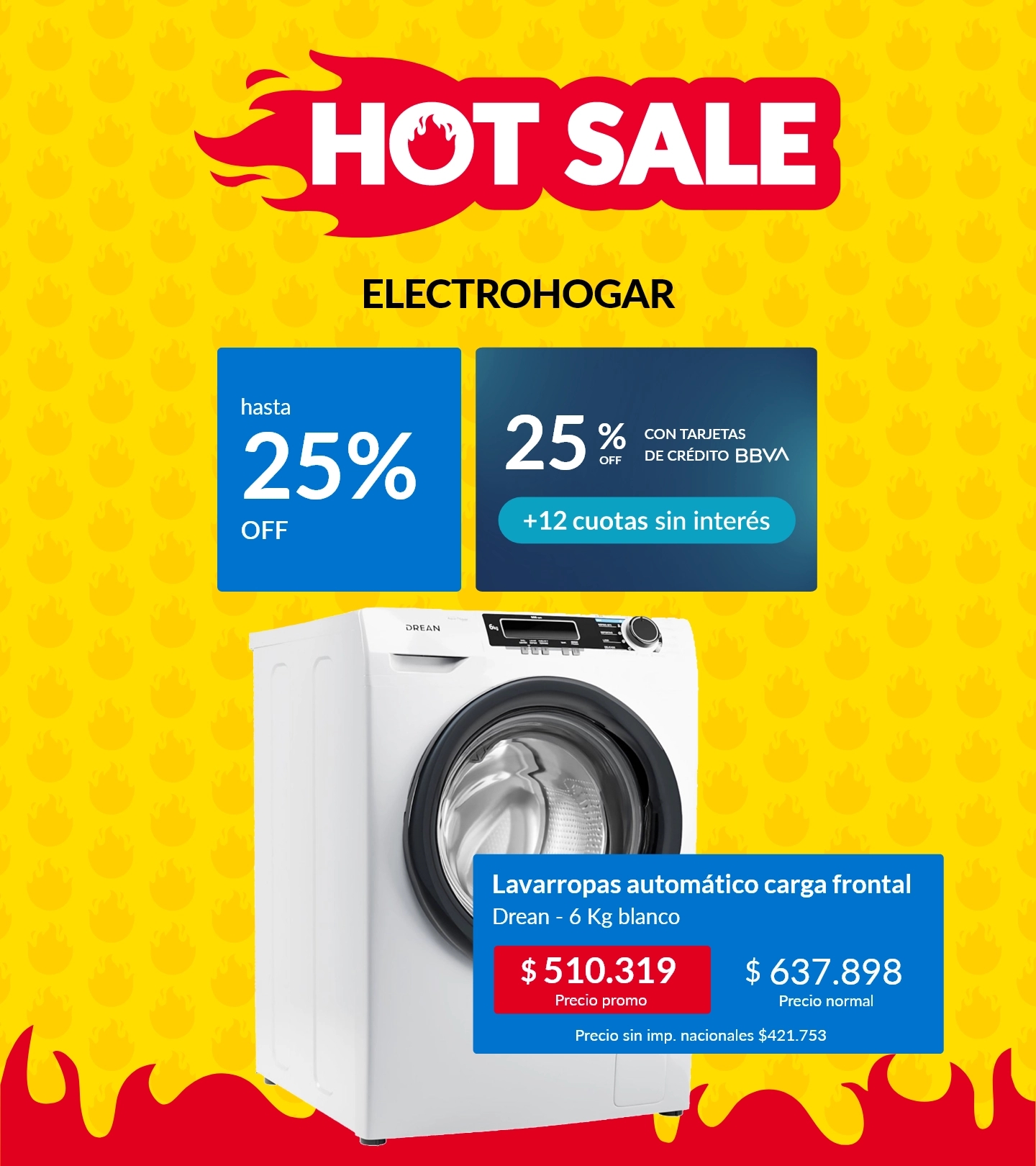 Hot Sale - Electrohogar hasta 25% off + Hasta 12 cuotas sin interés