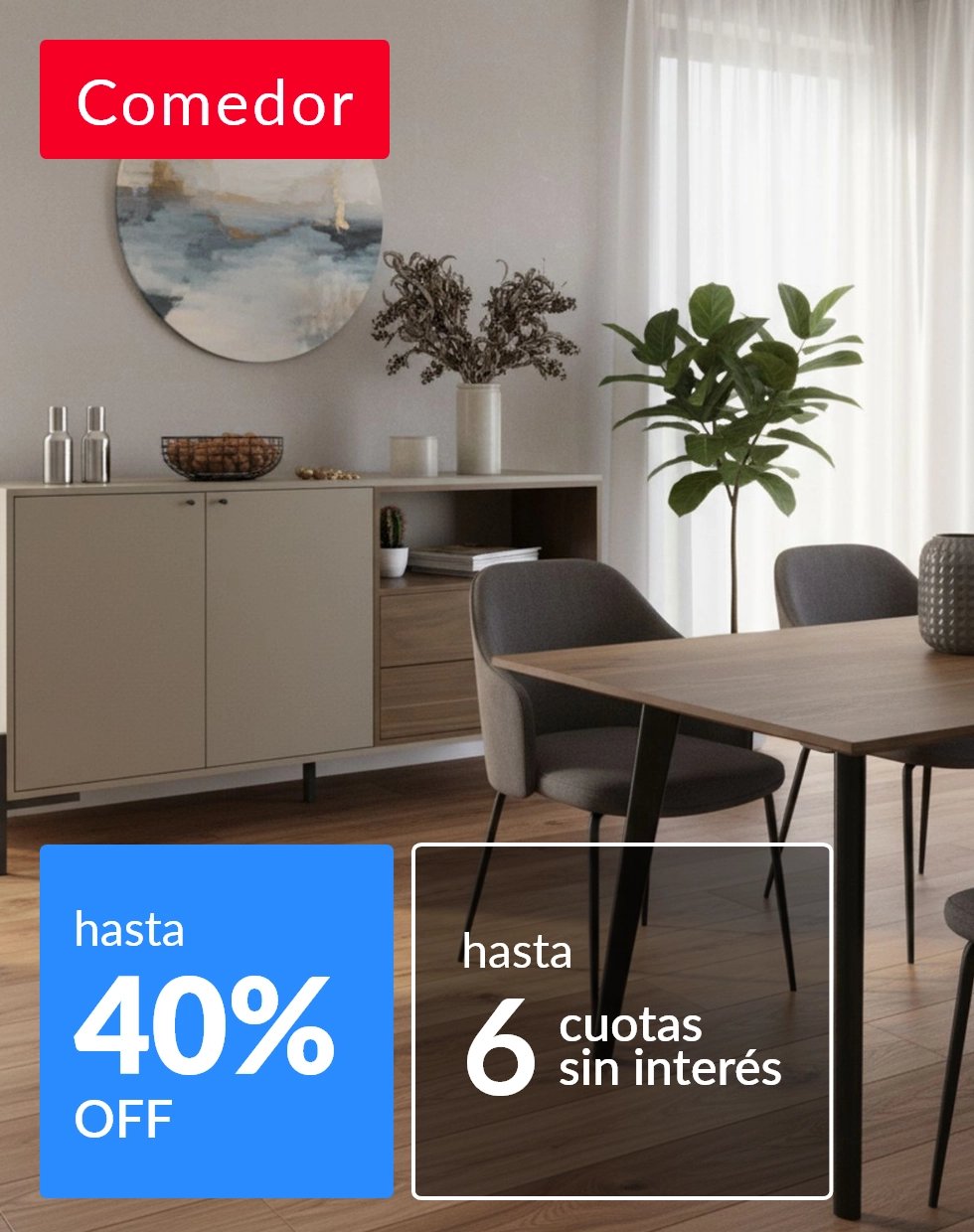 Muebles de comedor hasta 40% off