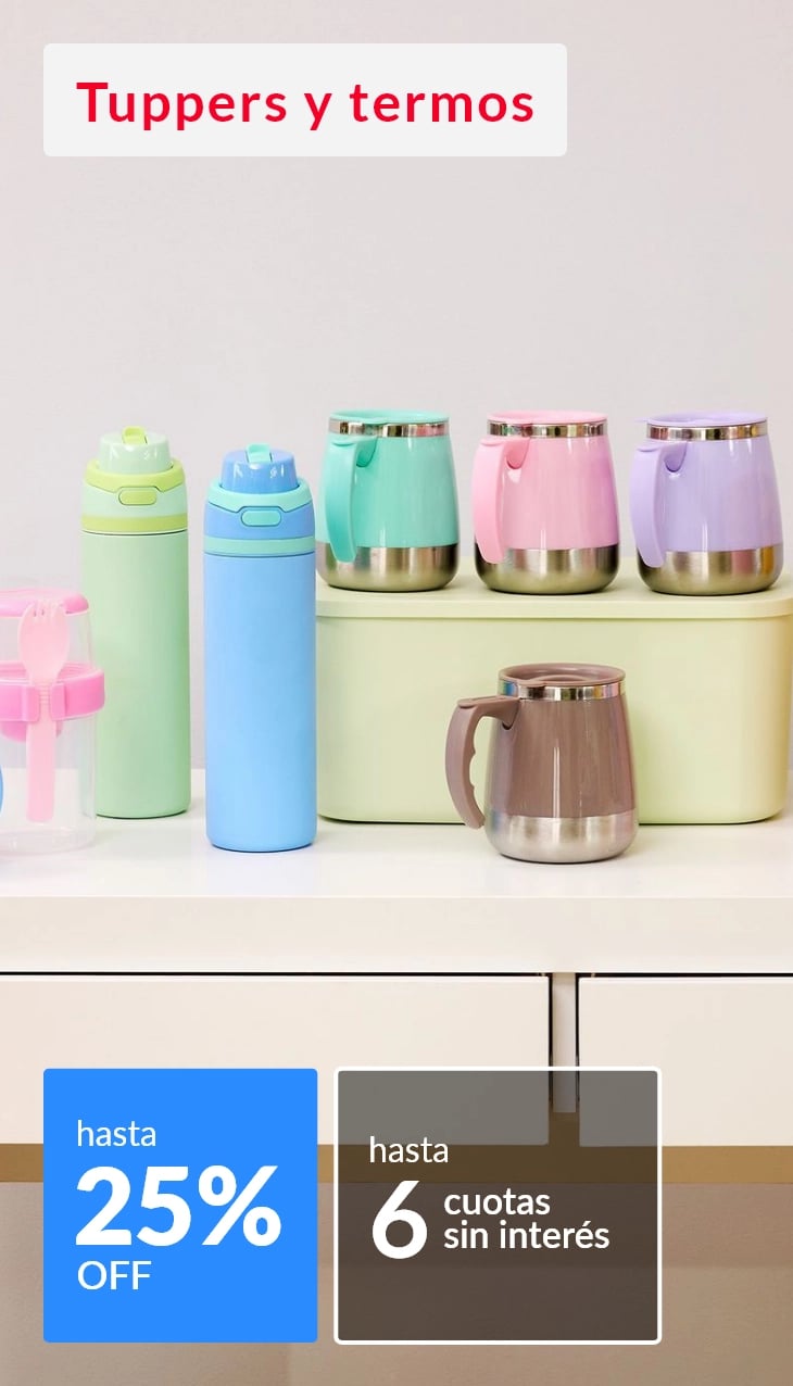 Tuppers y termos hasta 25% off