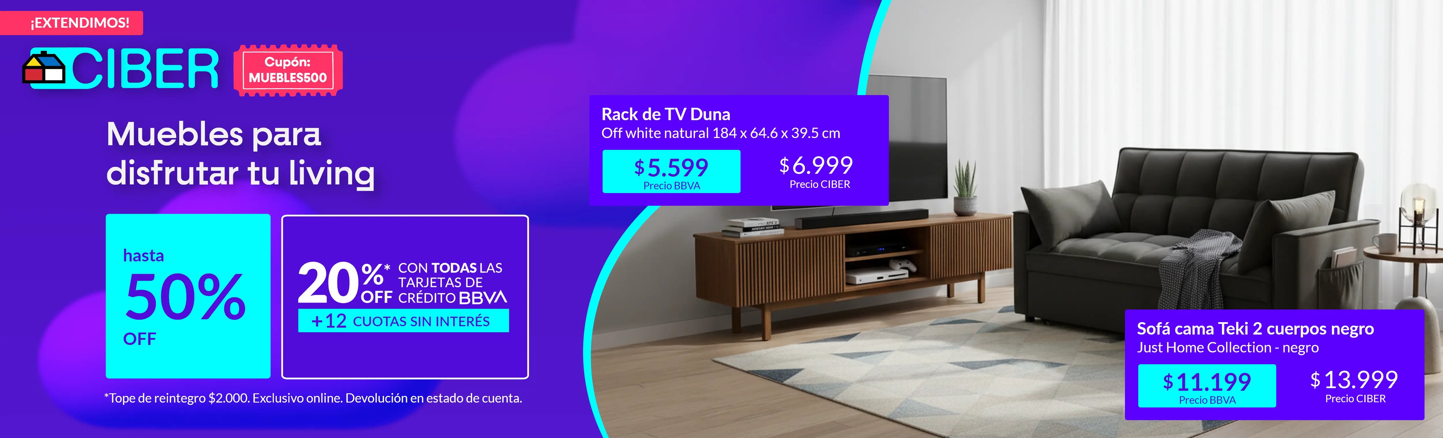 Muebles de living hasta 50% off