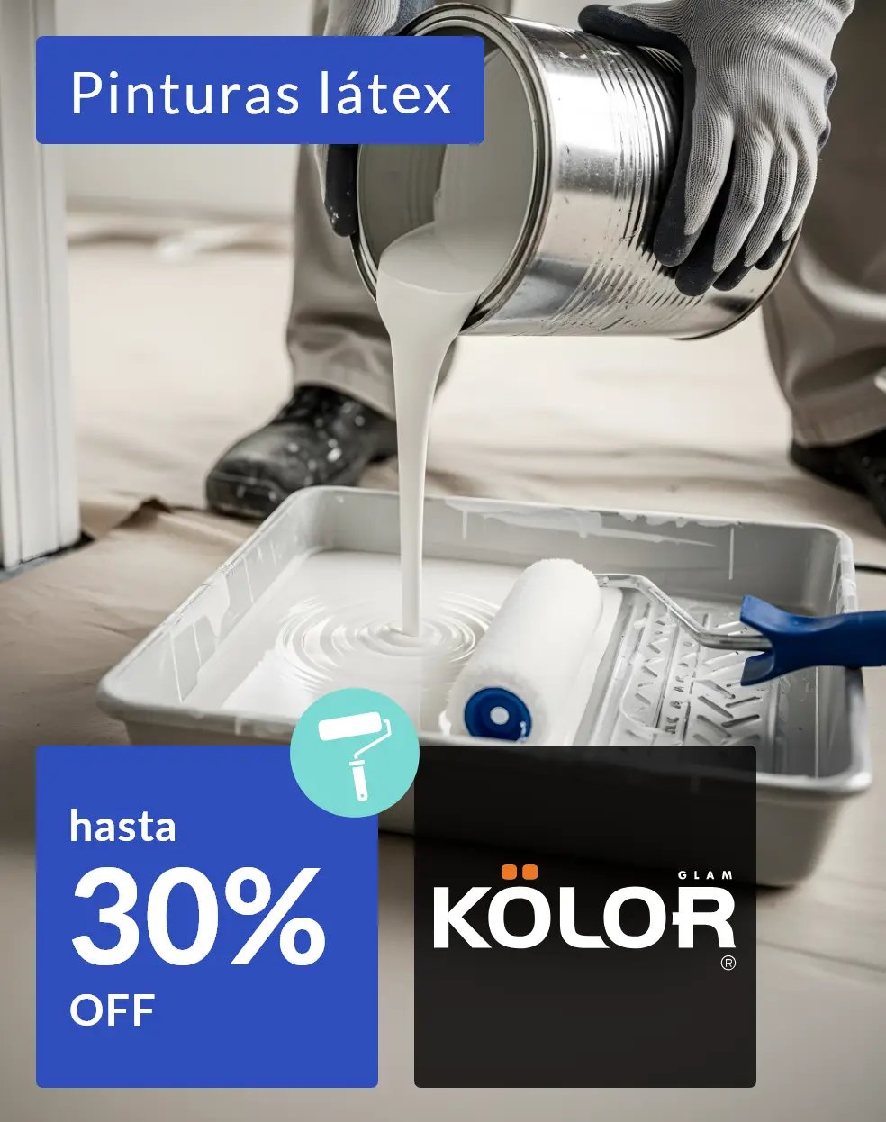 Pinturas látex hasta 30% off