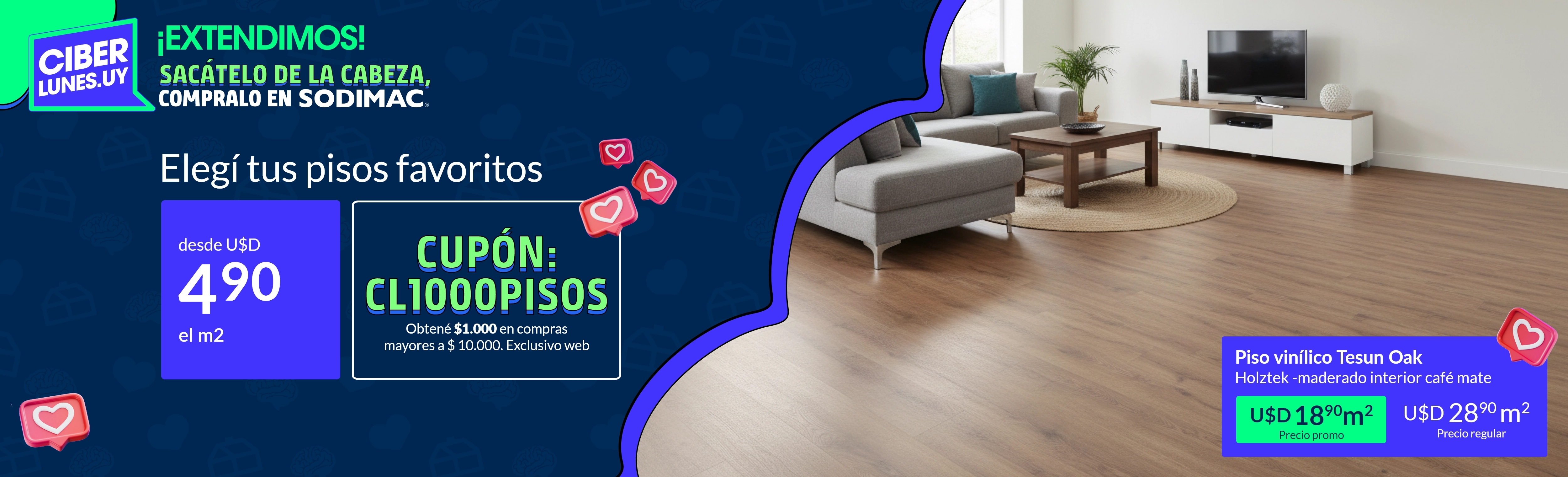 Pisos desde U$D 4,90 el m2