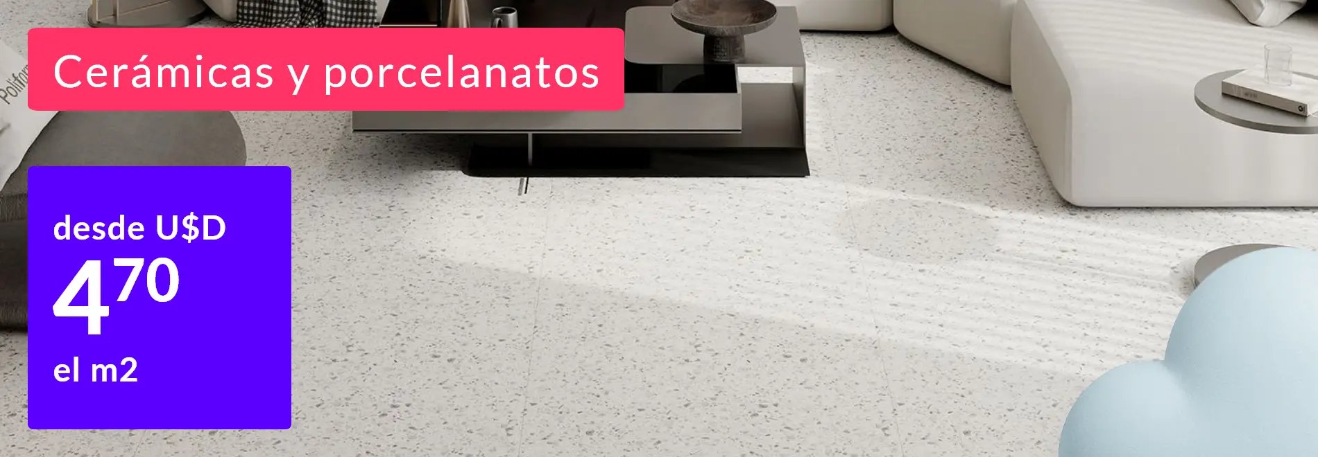  Pisos cerámicos y porcelanatos desde U$D 4,70 el m2