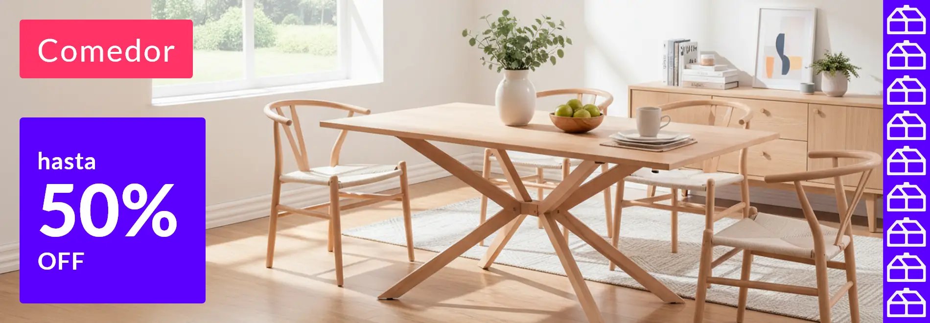  Muebles de comedor hasta 50% off 