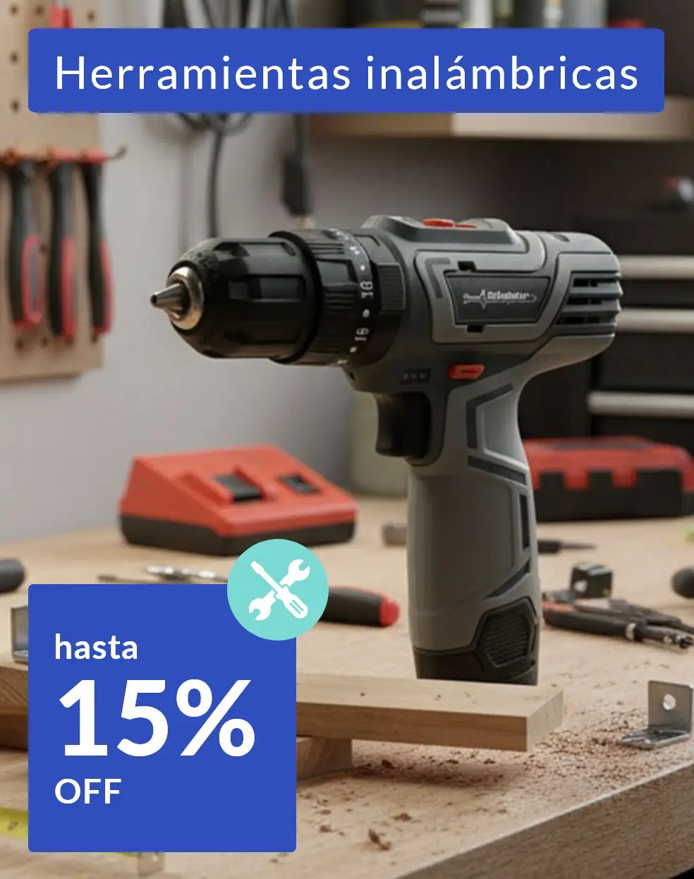 Herramientas inalámbricas hasta 15% off