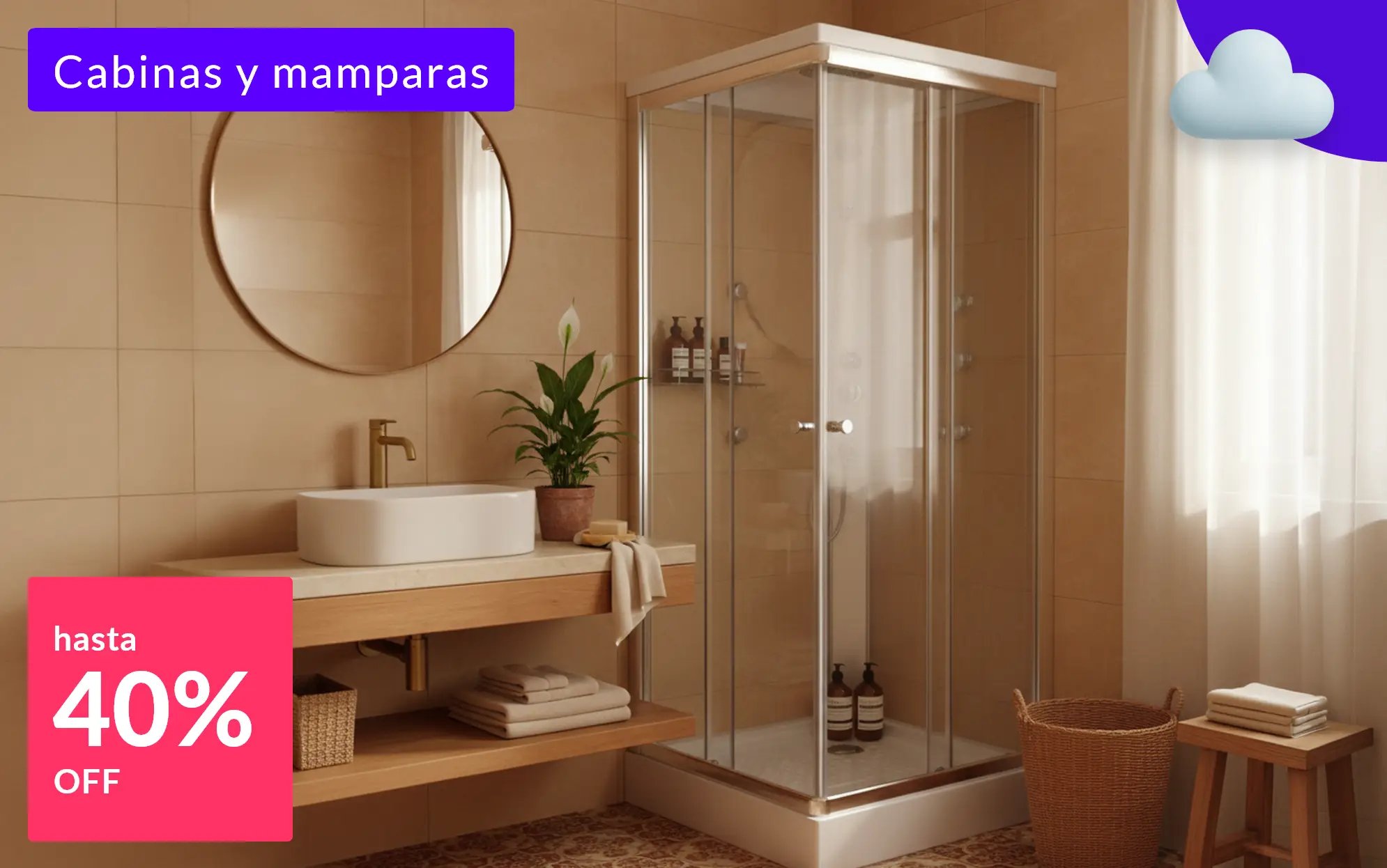 Cabinas y mamparas hasta 40% off